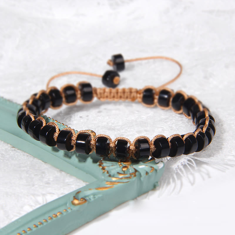 Bracelet tissé en perles de pierre naturelle Olivenorma