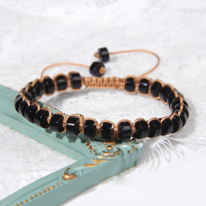 Bracelet tissé en perles de pierre naturelle Olivenorma
