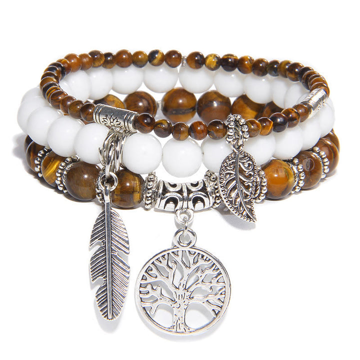 Ensemble de 3 bracelets « Nature's Healing Moments » Oeil de tigre Arbre de vie Olivenorma 
