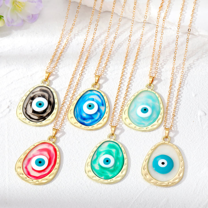 Collier en époxy multicolore contre le mauvais œil Olivenorma 