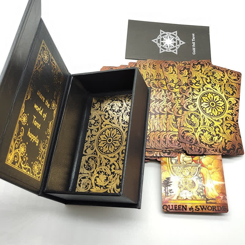 Cartes de tarot en feuille d'or de style antique Olivenorma 