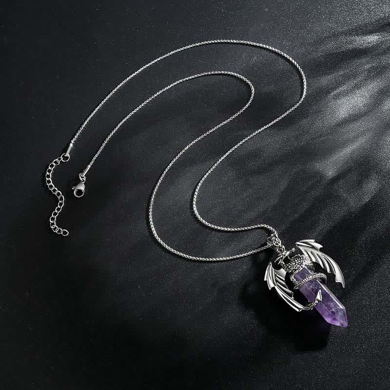 Collier Reiki en pierre de guérison en cristal de dragon vintage Olivenorma 