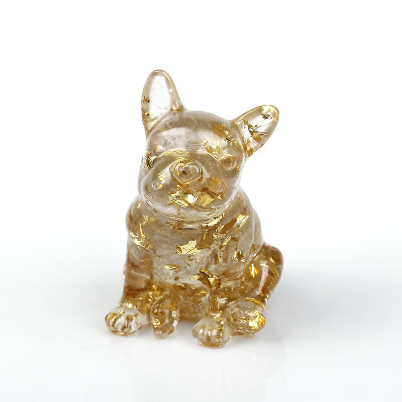Décoration en pierres précieuses en cristal de bouledogue français Olivenorma - Cristal clair - image 2
