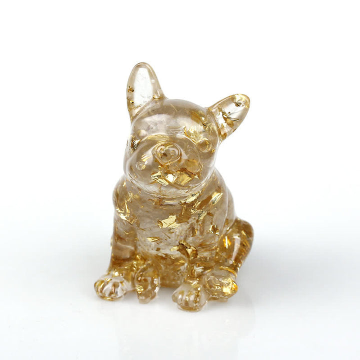 Décoration en pierres précieuses en cristal de bouledogue français Olivenorma - Cristal clair - image 2