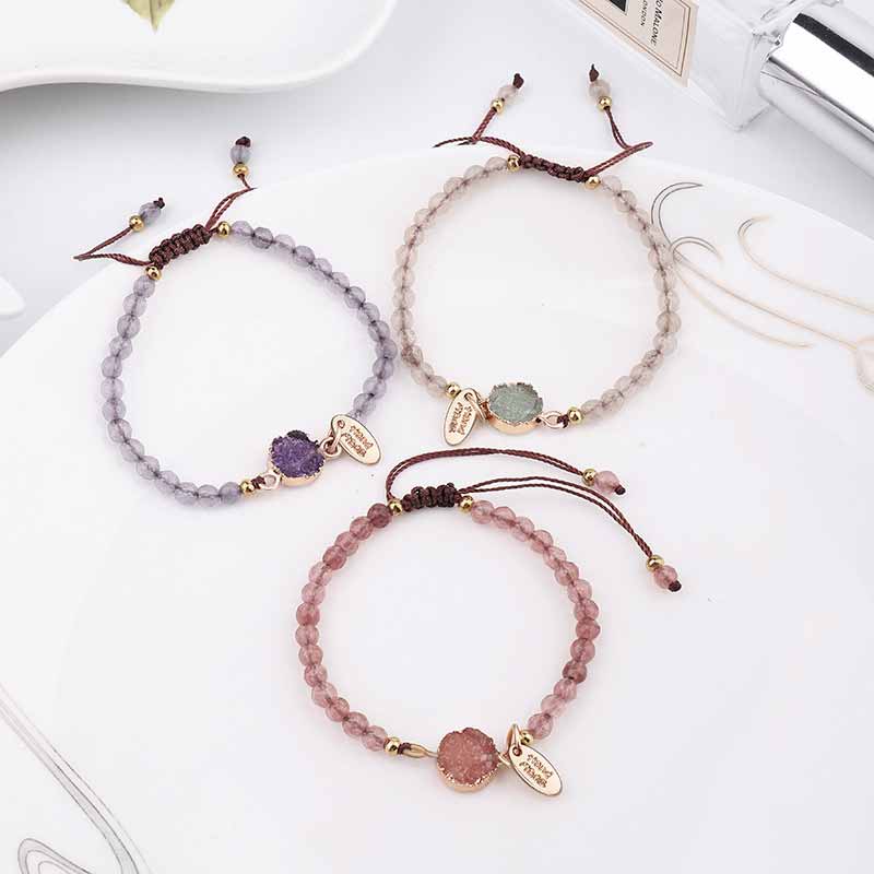 Bracelet Olivenorma en quartz rose, aventurine verte et améthyste