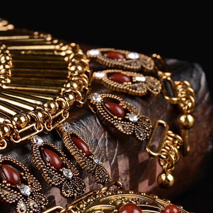 Collier de corps avec chaîne et pierres précieuses de style bohème Olivenorma