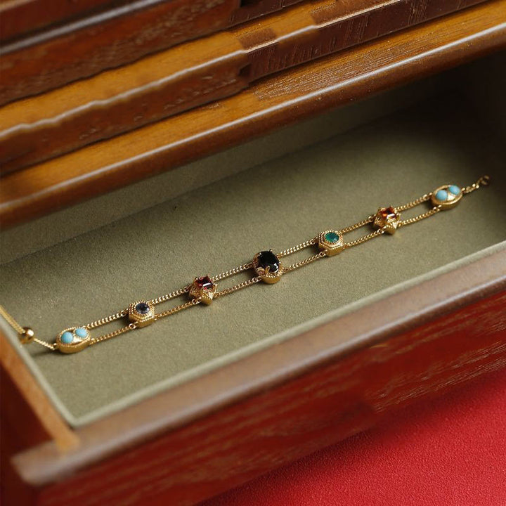 Bracelet double couche style rétro occidental Olivenorma