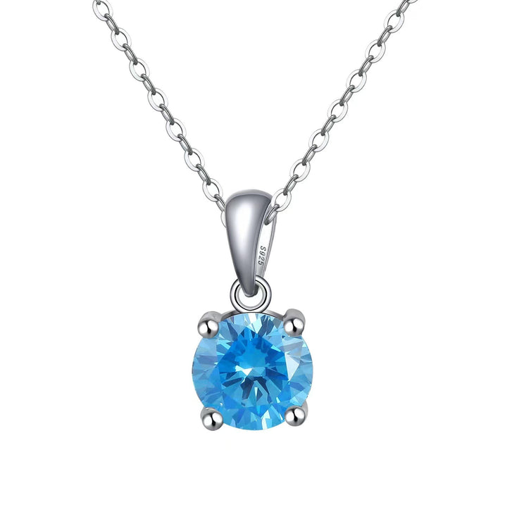 Collier pendentif à quatre griffes en zircon multicolore Olivenorma 