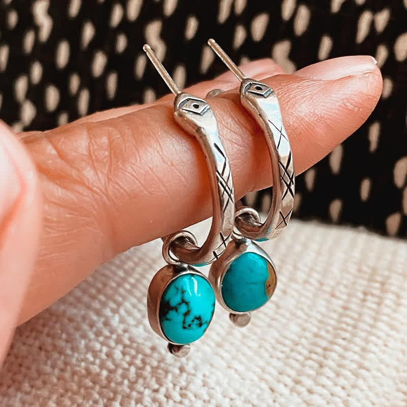 Boucles d'oreilles rétro turquoise Olivenorma - Turquoise - image 0