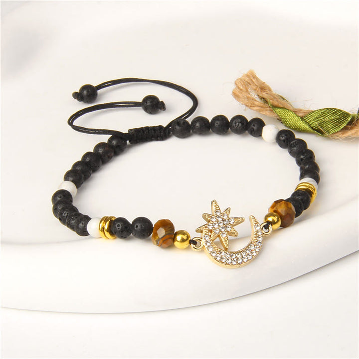 Bracelet lune et étoile en pierres précieuses Olivenorma « Moon And Starlight »