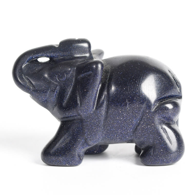 Figurine d'éléphant sculptée Olivenorma 1,5/2 pouces Décoration en pierres précieuses