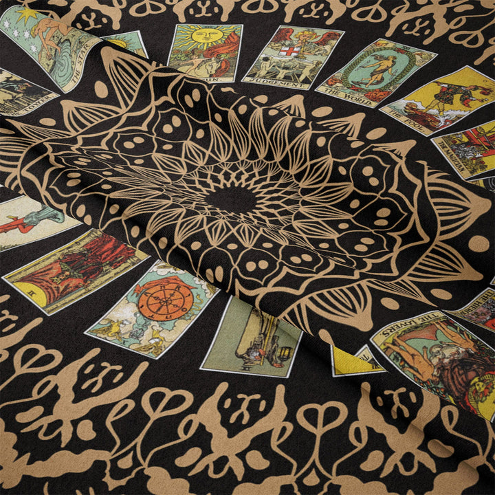Tapisserie murale vintage Tarot Soleil et Lune Olivenorma