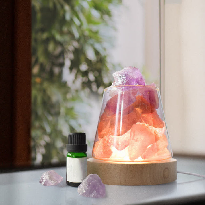 Four Seasons - Lampe d'aromathérapie en cristal avec diffuseur d'huiles essentielles - Améthyste - Menthe - image 12