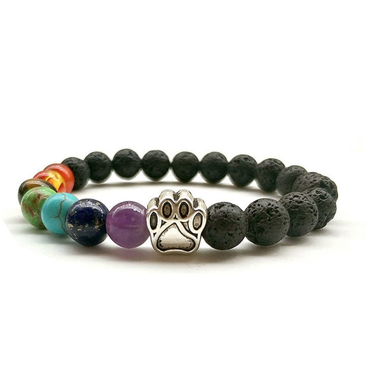Collier de protection des chakras en pierre de lave Olivenorma