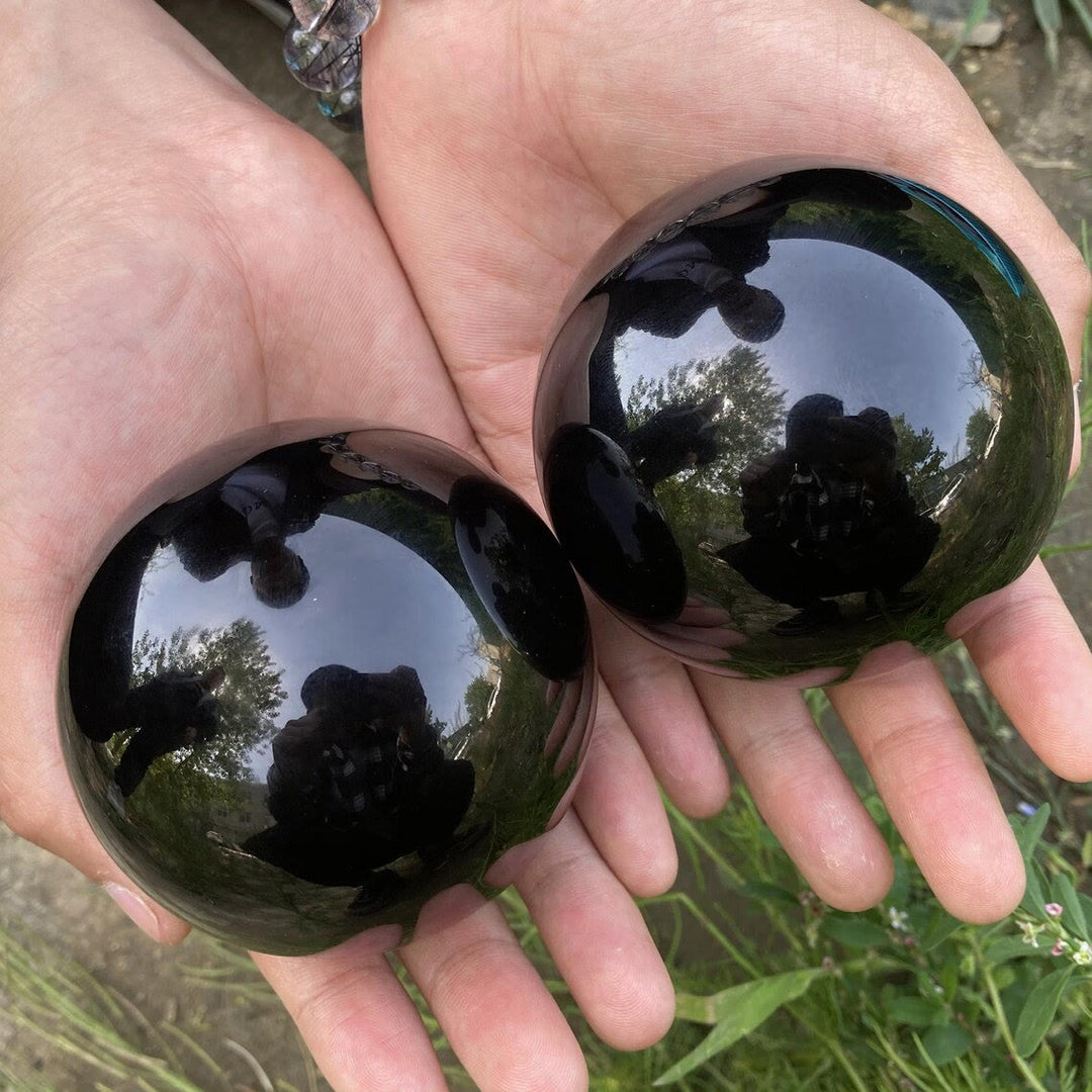 Décoration de sphère en cristal d'obsidienne Olivenorma
