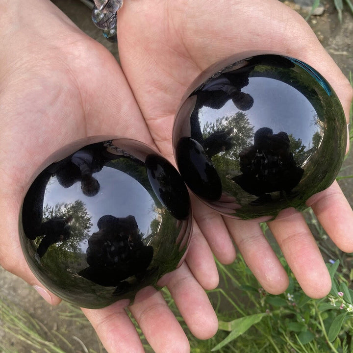 Décoration de sphère en cristal d'obsidienne Olivenorma