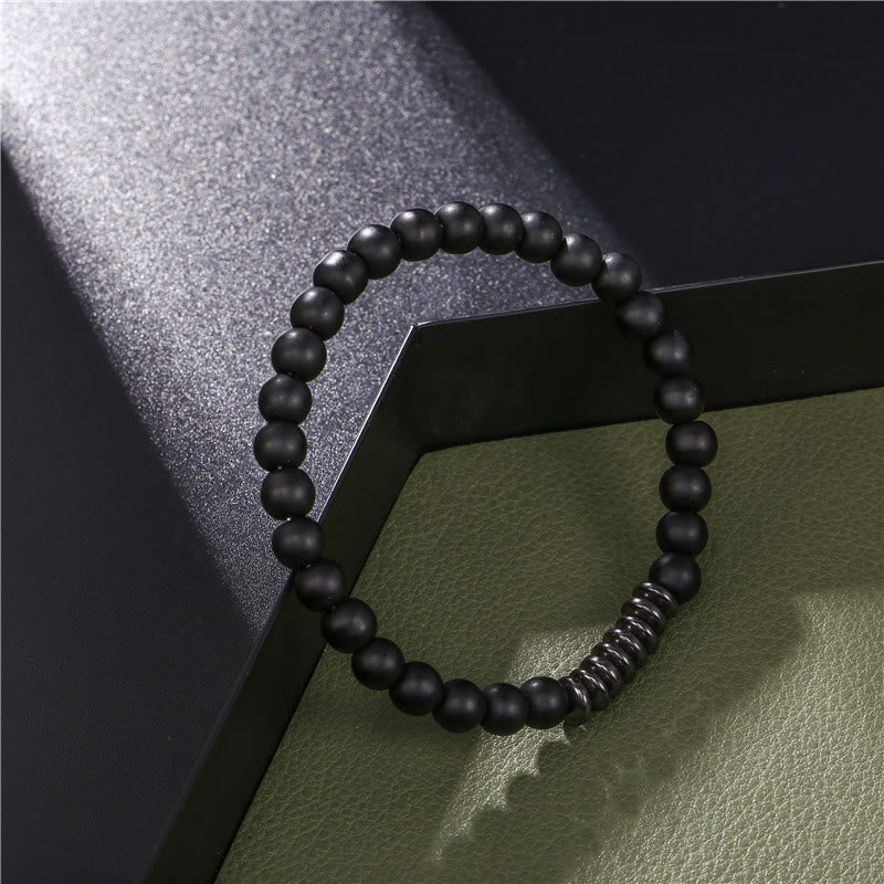 Bracelet homme en perles de pierre naturelle Olivenorma de 6 mm