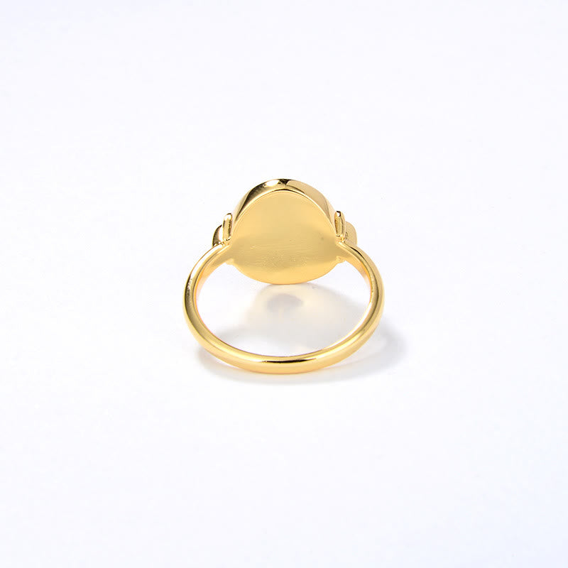 Bague vintage en époxy noir opale délicate Olivenorma