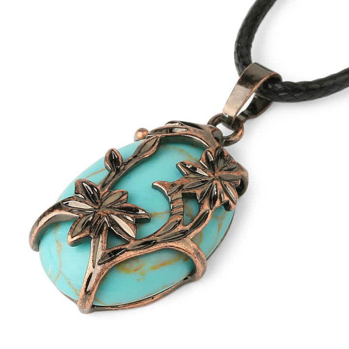 Collier en cristal enveloppé de fleurs en laiton et améthyste Olivenorma