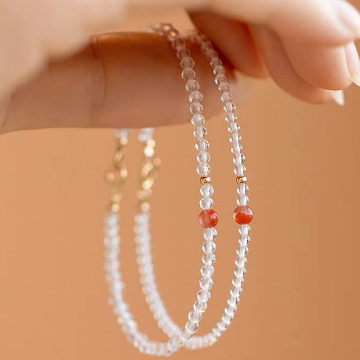 Gathering Fortune - Bracelet en pierres précieuses en cristal transparent 