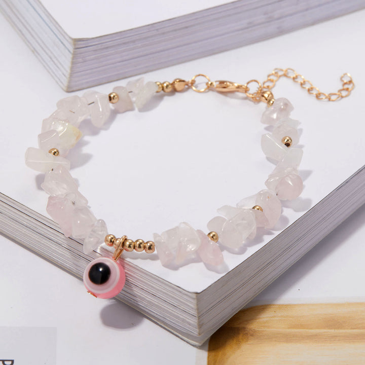 Bracelet pendentif mauvais œil en gravier de cristal naturel Olivenorma