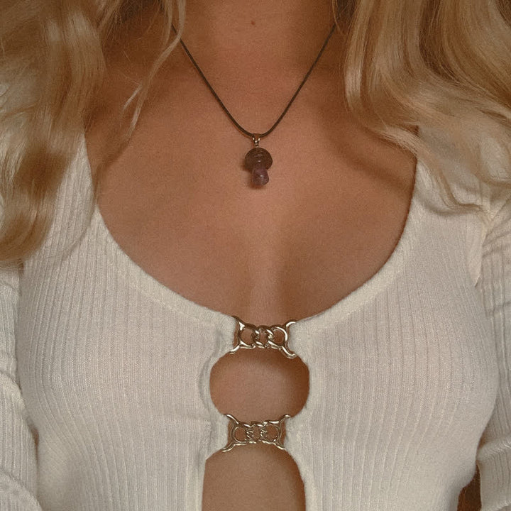 Collier de guérison en forme de champignon d'harmonisation spirituelle Olivenorma 