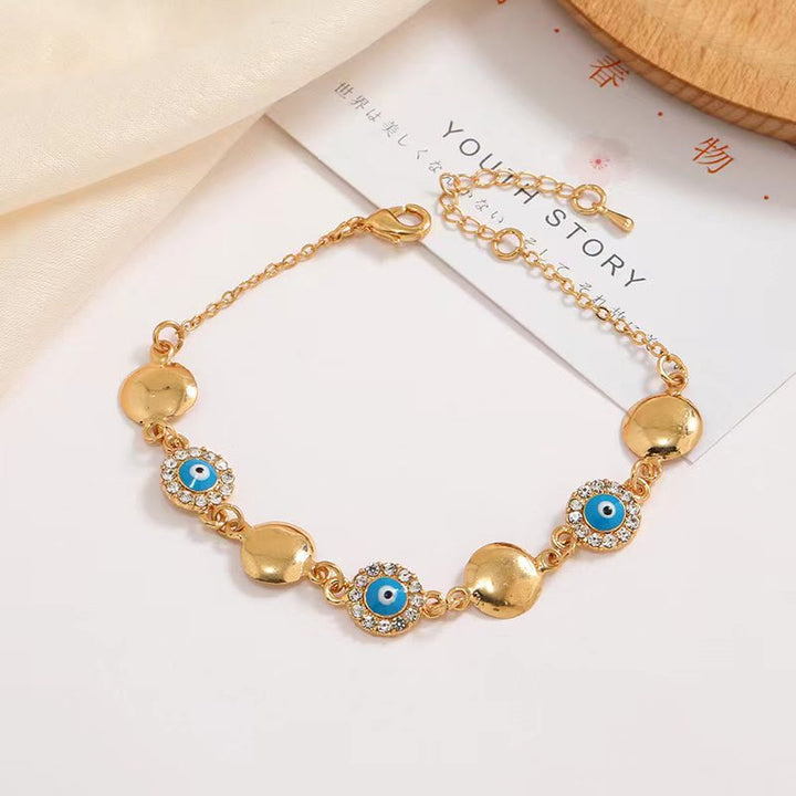 Bracelet mauvais œil bleu turquoise Olivenorma
