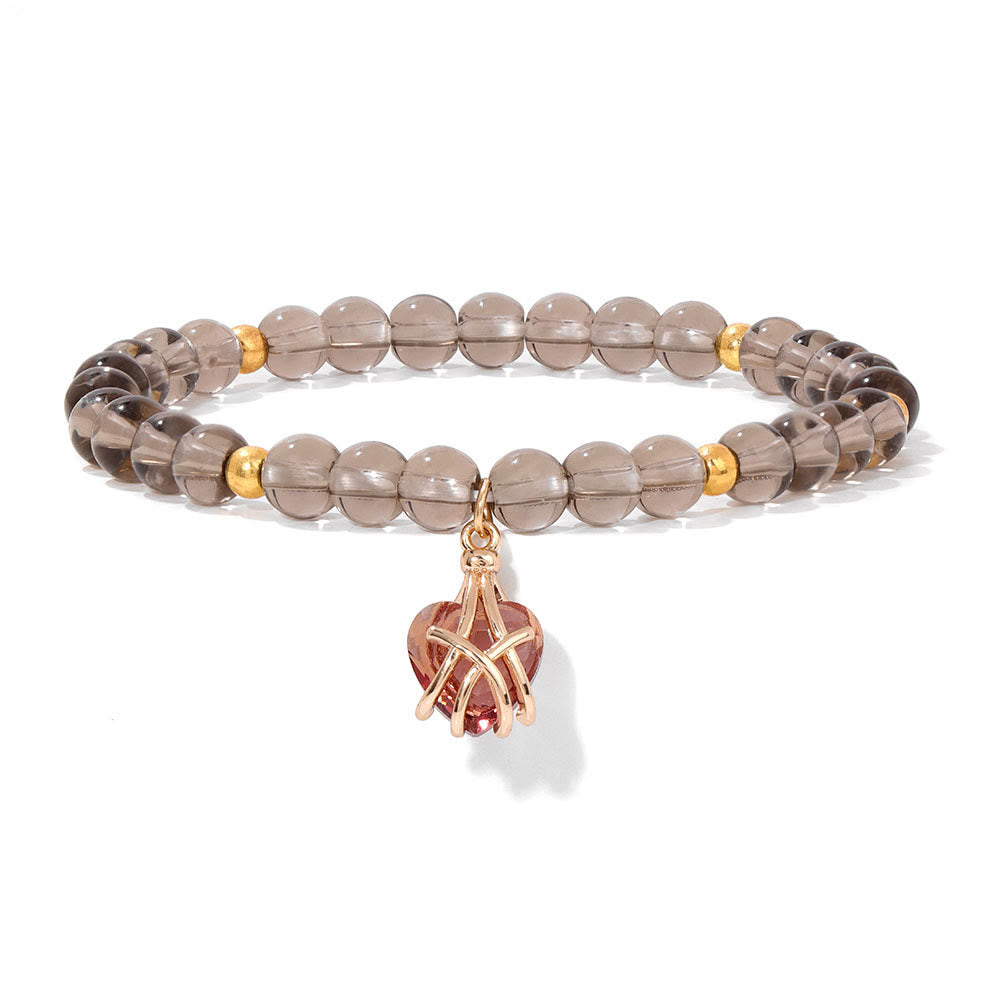 Bracelet à breloques en forme de cœur en pierre naturelle Olivenorma