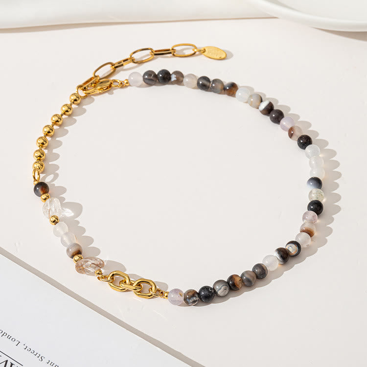 Collier de clavicule en perles de pierre semi-précieuse naturelle Olivenorma 