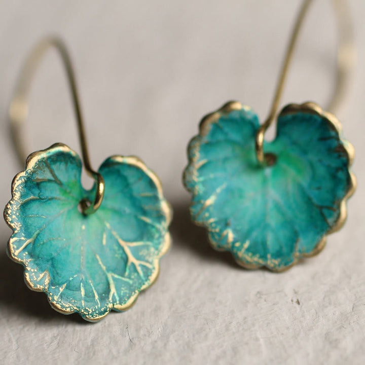 Boucles d'oreilles en feuille de turquoise Olivenorma