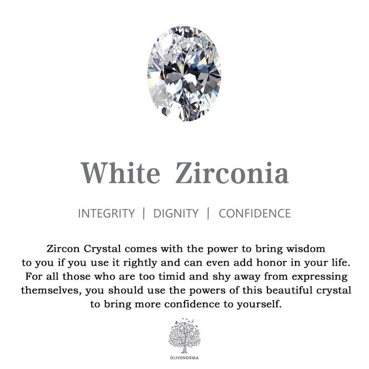Bague ajustable simple et luxueuse en zircon blanc et pierre de lune Olivenorma