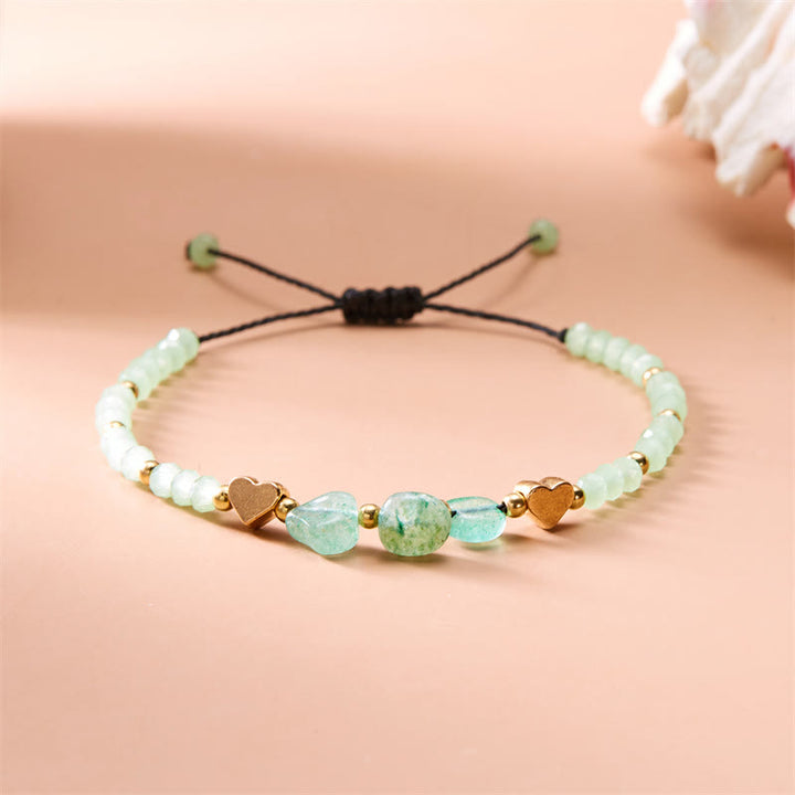 Bracelet tressé en perles d'amour en gravier naturel irrégulier Olivenorma