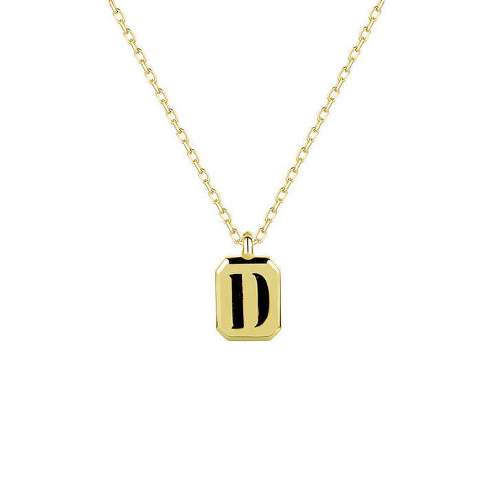 Collier Initiale Personnalisable en Or Olivenorma - Obsidienne - D - image 7