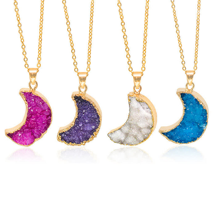Collier croissant de lune en cristal naturel Olivenorma