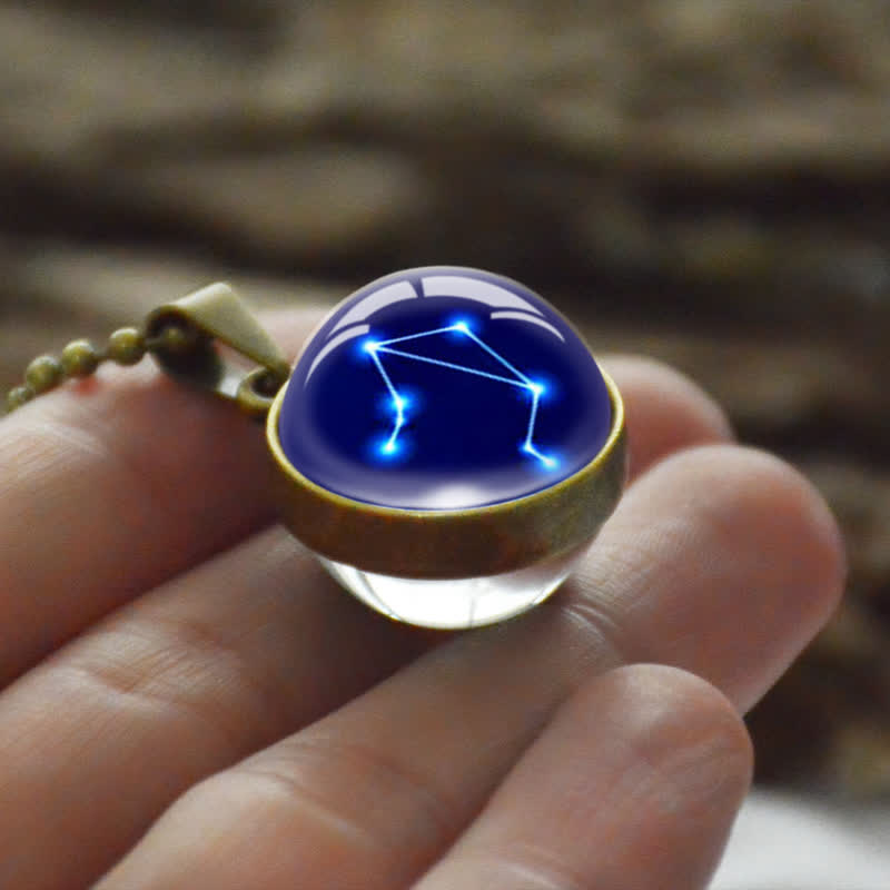 Collier en verre étoilé avec étoile du zodiaque Olivenorma