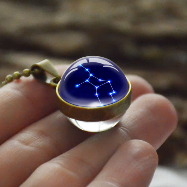 Collier en verre étoilé avec étoile du zodiaque Olivenorma