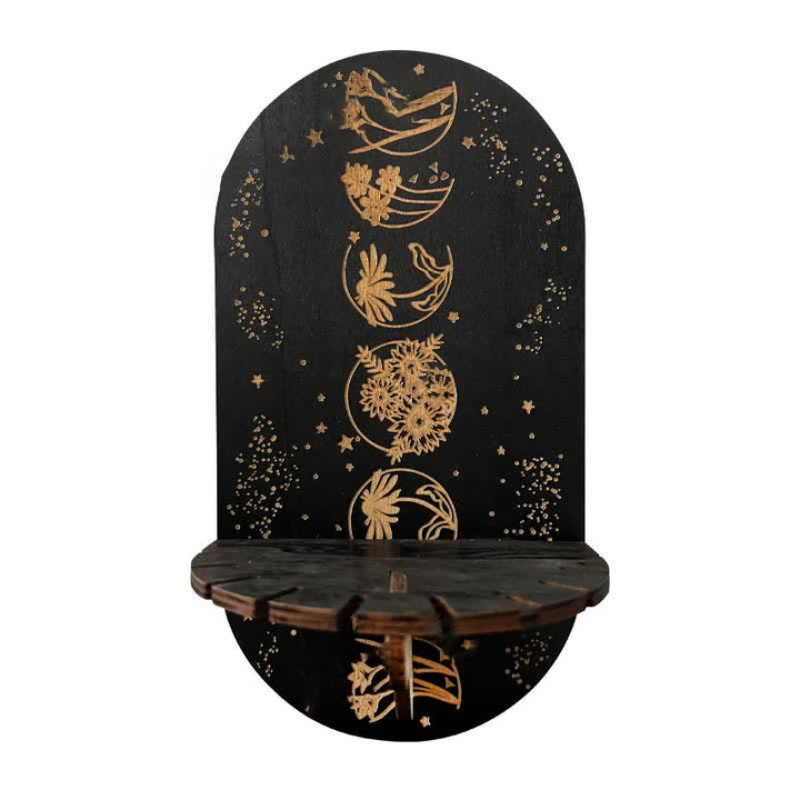 Petite étagère en bois et cristal sibylline délicate