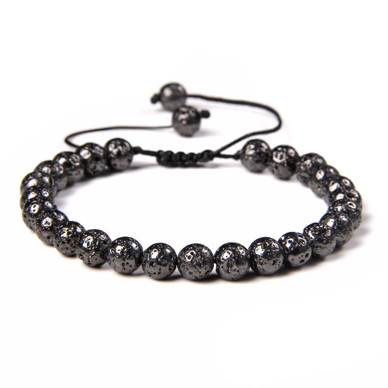 Bracelet tressé en perles de pierre naturelle de 6 mm Olivenorma