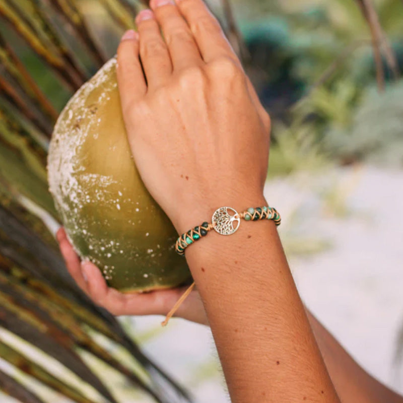 Bracelet Équilibre Arbre de Vie en Amazonite 