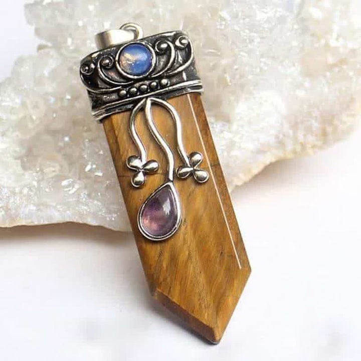 Collier en pierre naturelle de protection de la déesse Olivenorma 