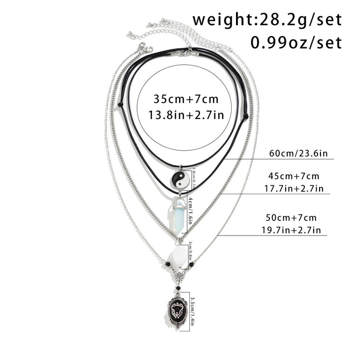 Ensemble de colliers d'Halloween avec pendentif chauve-souris en jade blanc opalite Olivenorma 