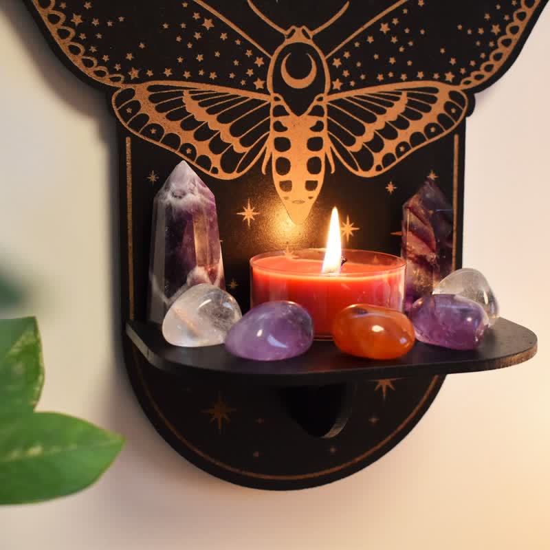 Étagère en cristal d'autel de lune de papillon magique Olivenorma