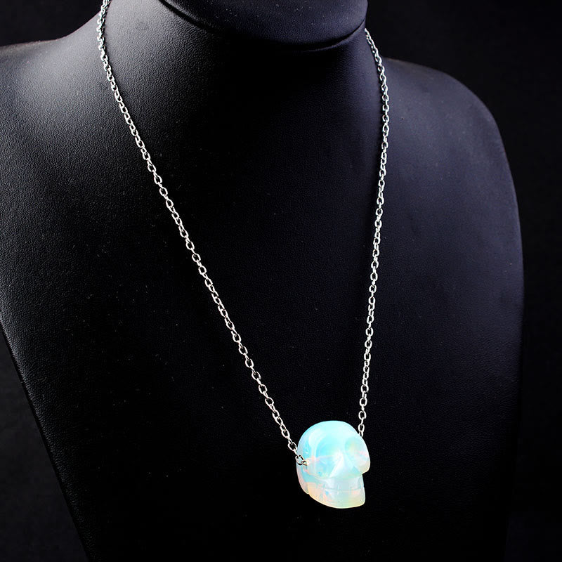 Collier crâne en cristal « Guérison puissante » Olivenorma 