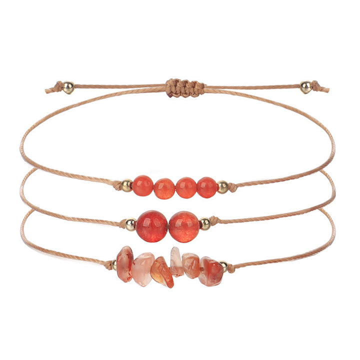 Ensemble de bracelets tressés en perles de gravier Olivenorma 