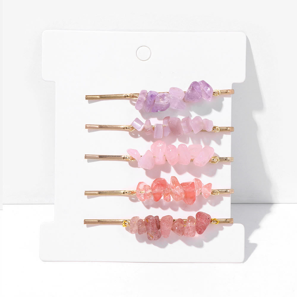 Lot de 5 épingles à cheveux en cristal de guérison Olivenorma