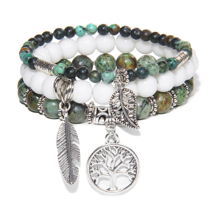 Ensemble de 3 bracelets en turquoise africaine « Nature's Healing Moments » Olivenorma