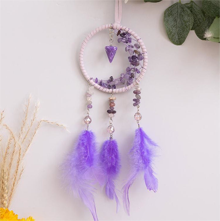 Pendentif Améthyste Olivenorma Petit Attrape-rêves en forme de croissant de lune 