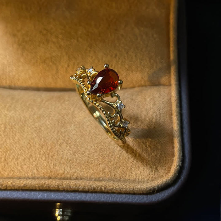 Bague ajustable modelable en couronne de grenat Olivenorma