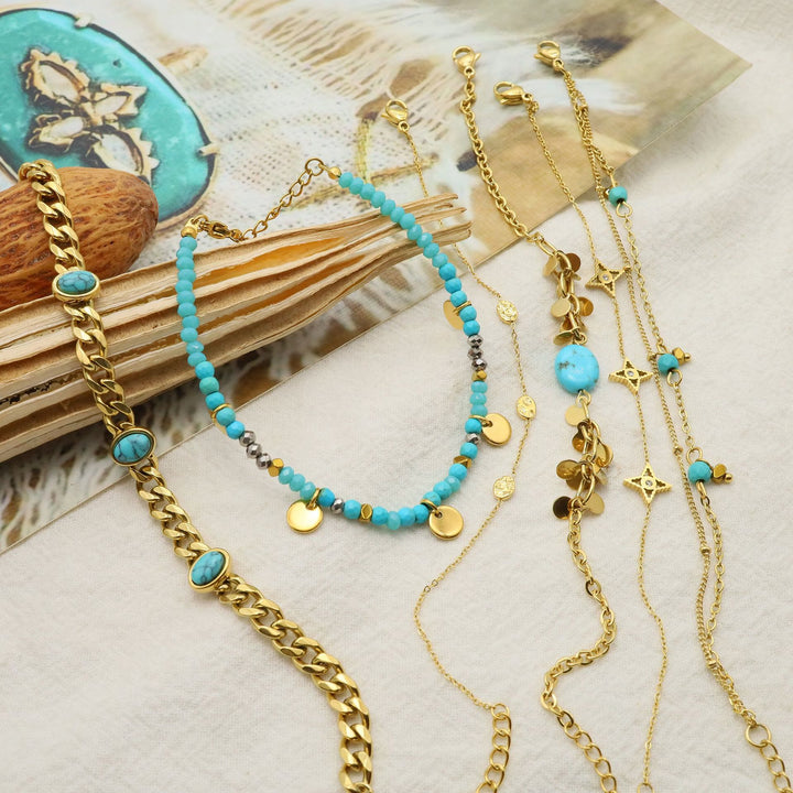 Ensemble de bracelets empilables en forme d'étoiles en turquoise naturelle Olivenorma