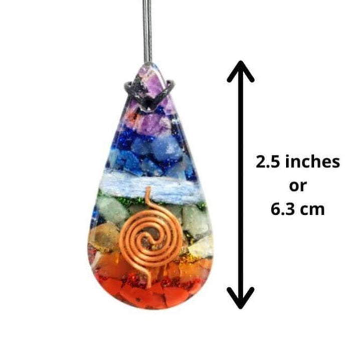 Collier d'orgone de guérison arc-en-ciel des chakras Olivenorma 